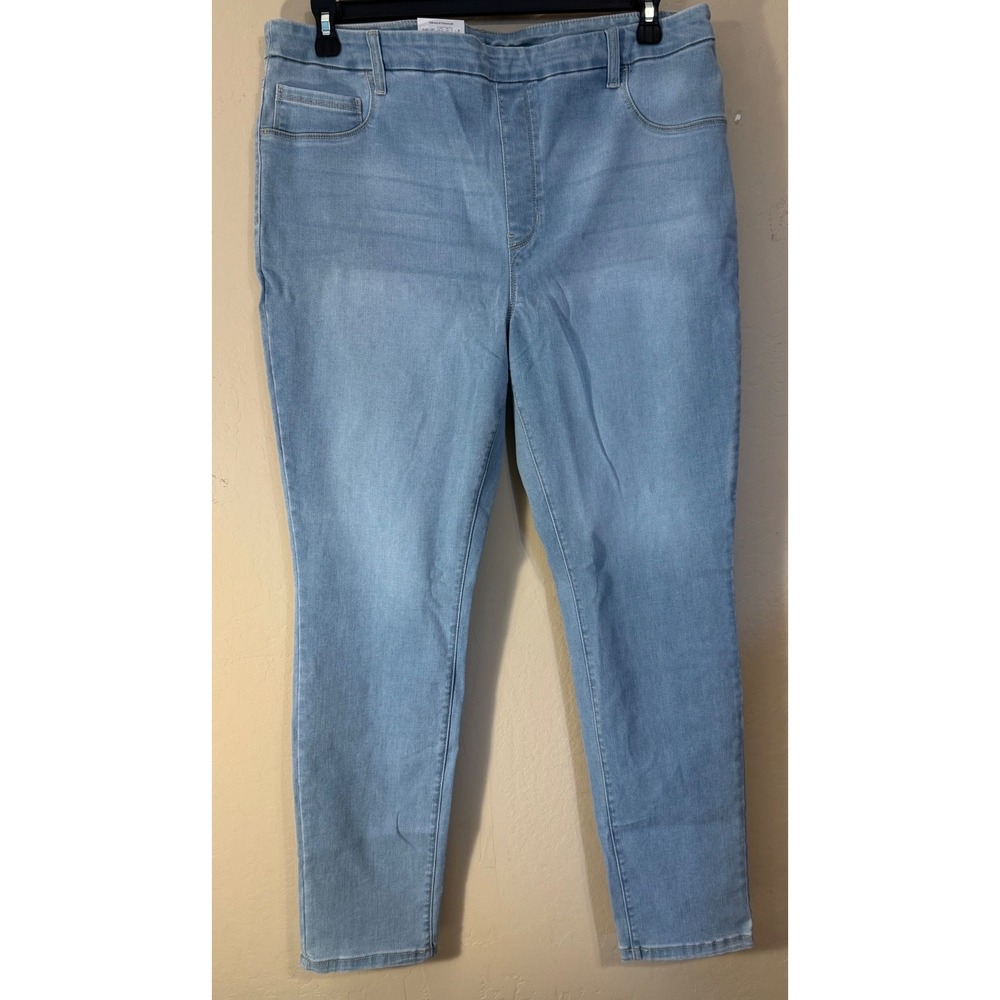 Time and Tru Denim Jeggings Women XXL 20 Light Wash Blue Skinny PullOn Pants NEW